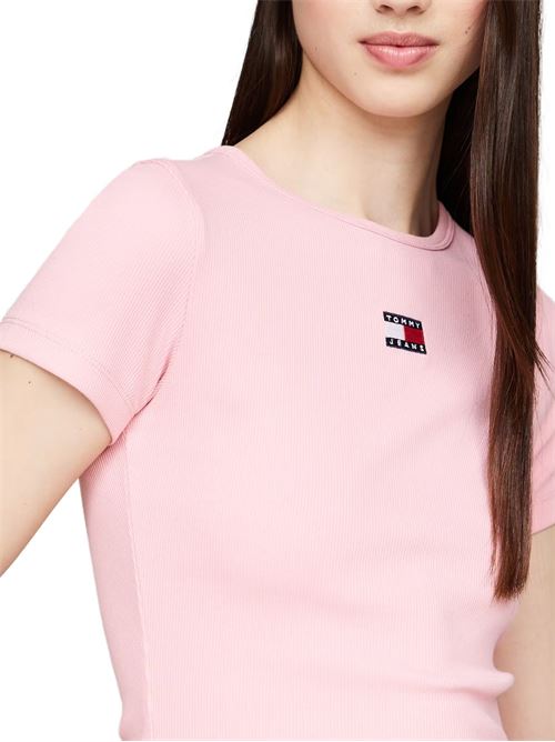 T-shirt donna rosa in cotone Tommy Jeans | DW0DW17881TH3